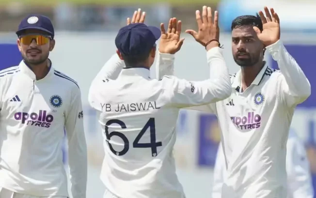 Suthar-Led Indian Attack Restricts Sri Lanka to 99/5 at Lunch on Day 3