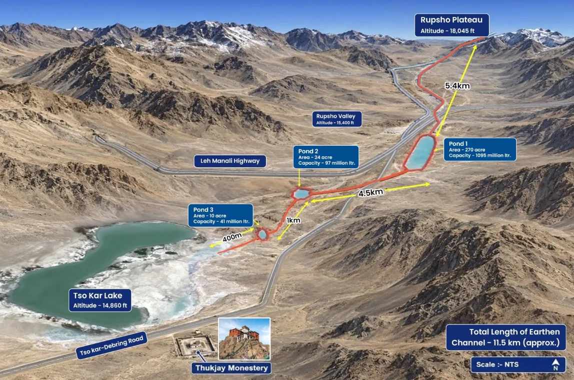 L-G VK Saxena Launches Mega Project to Revive Shrinking Tso Kar Lake in Ladakh