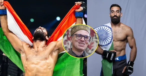 CM Omar Abdullah Congratulates Owais Yaqoob on Historic BRAVE CF 107 Triumph