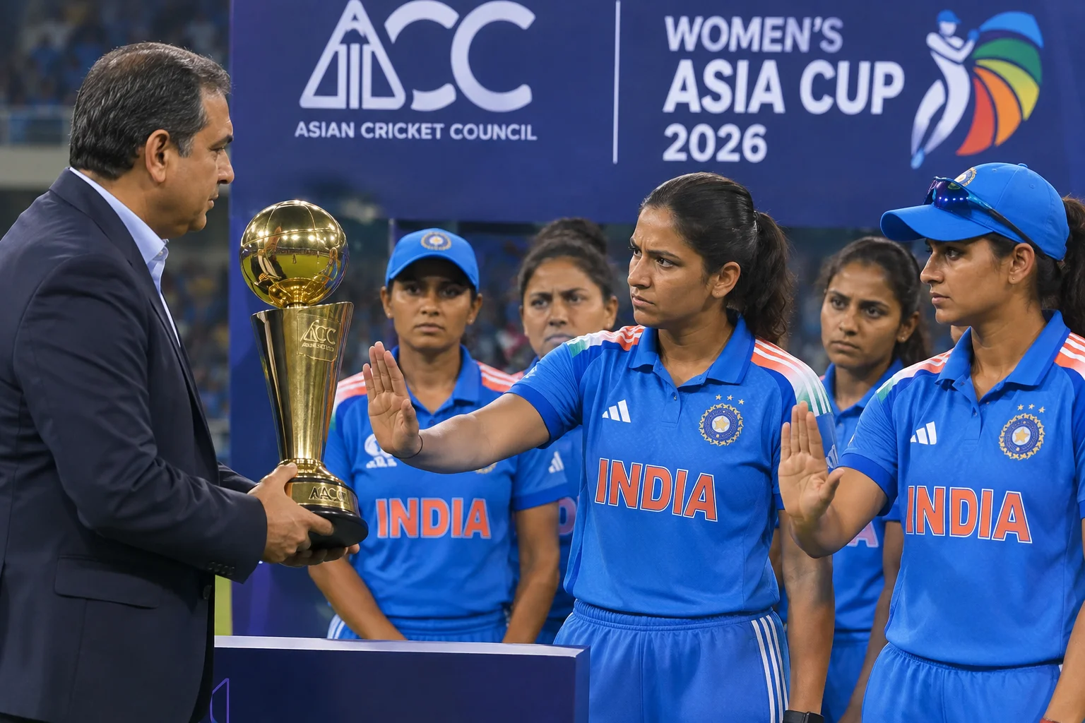 Indian women's cricket team refuses to accept Asia Cup trophy from ACC head Naqvi