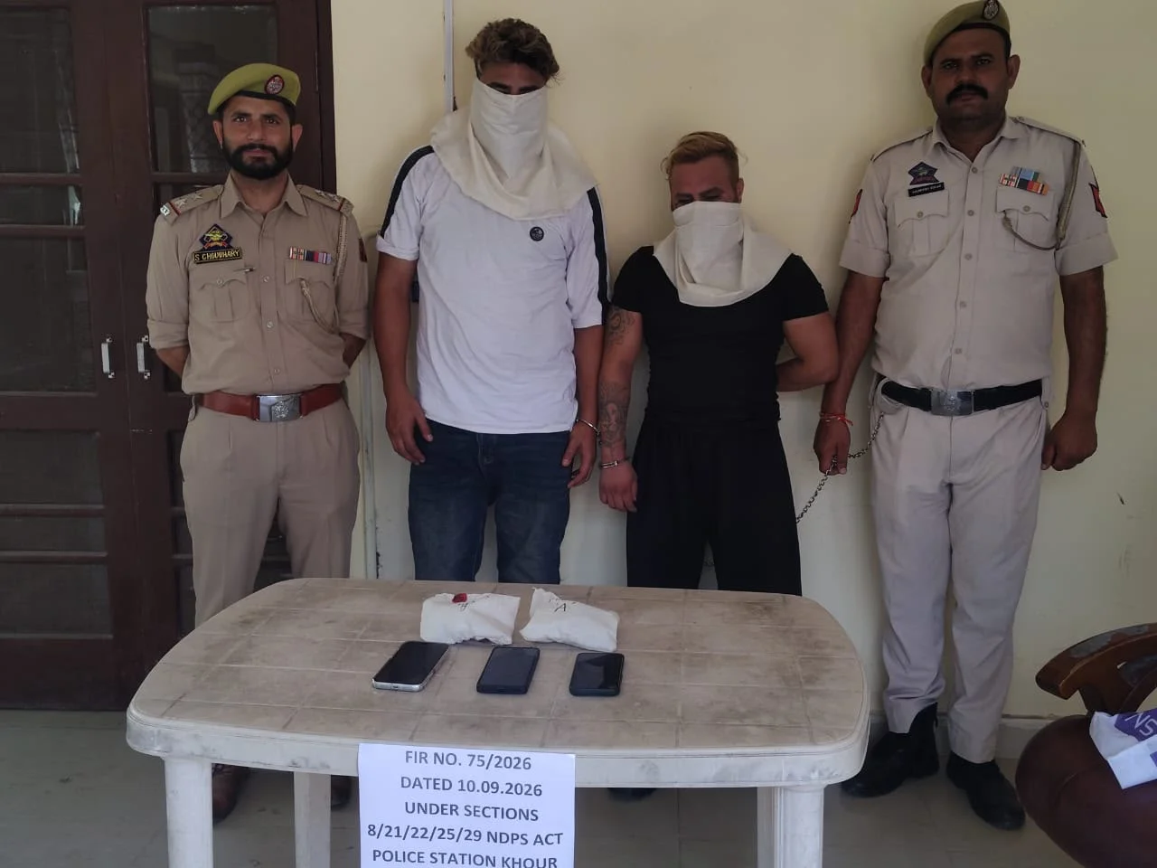 Jammu Police Apprehends Two Suspected Drug Peddlers; 250–260 Grams Heroin-Like Substance Recovered at Dhaleri