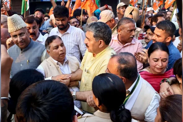 BJP Holds Major Protest in Jammu, Accuses NC Government of Failing on Election Promises