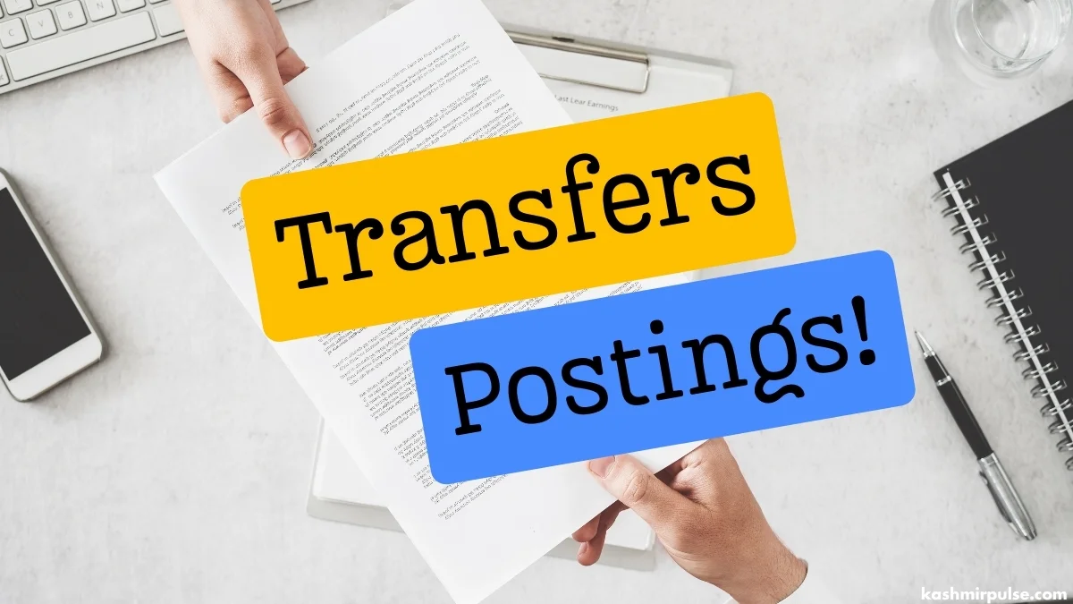 J&K Govt Elevates 88 Assistant Engineers as Incharge AEEs, Transfers 142 Officers